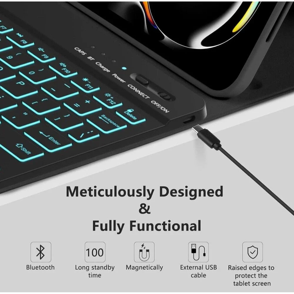 MMK for Apple iPad Pro 11 inch Case with Keyboard 2024